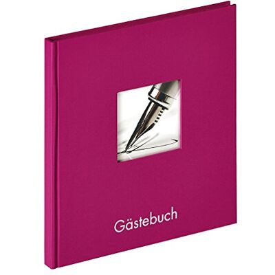 walther design Guestbook viola 23 x 25 cm con ritaglio di copertina e goffratura, Fun walther design Guestbook viola 23 x 25 cm con ritaglio di copertina e goffratura, Fun