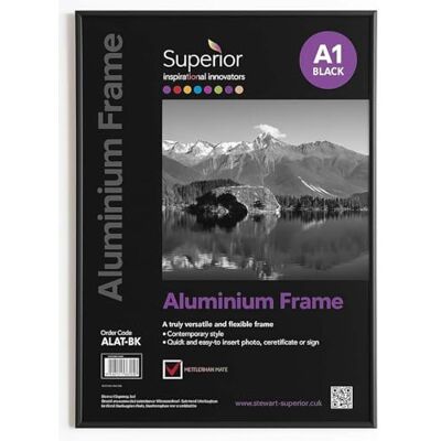 Cornice porta foto in alluminio spazzolato Seco Stewart Superior A1 - Nero Cornice porta foto in alluminio spazzolato Seco Stewart Superior A1 - Nero