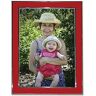 Lawrence Frames Cornice portafoto in Metallo Placcato Argento 8 x 10 con Smalto Rosso 20 x 25 cm