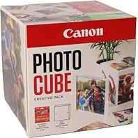 Canon Photo Cube Creative Pack, Arancione carta fotografica lucida PP-201 5x5" (40 fogli) + cornice fotografica Compatibile con le stampanti  PIXMA