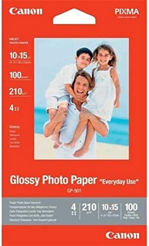 Canon Carta Lucida Glossy Paper Gp-501 4, 100 Fogli, 10 X 15 cm