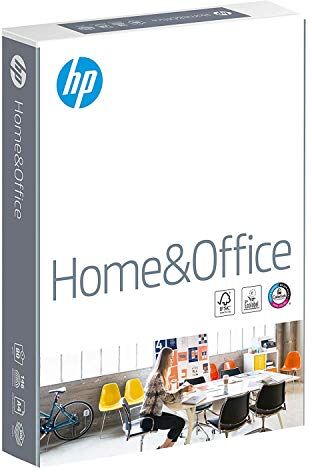 HP Home and Office Carta, Formato A4, 107 Micron, Risma 500 Fogli, Certificata ECF, PEFC ed Ecolabel, Cellulosa, Bianco