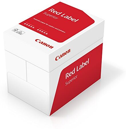 Canon , risma da ufficio Red Label Superior, 5 risme da 500 fogli, certificato FSC, formato A4 da 80 g/m², fogli adatti a tutte le stampanti, CIE 168