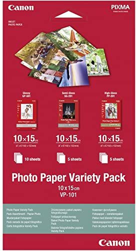 Canon VP-101 Pack Carta Fotografica GP-501 10x15cm (5 fogli) + PP-201 10x15cm (5 fogli) + SG-201 10x15cm (5 fogli)