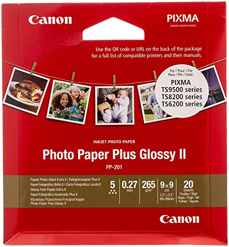 Canon PP-201 Carta Fotografica Lucida Formato 3,5"x3,5" (20 fogli)