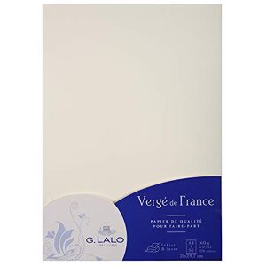 G. Lalo Clairefontaine Lalo Pacco da 50 fogli 21x29,7 cm 160g, Vergata di Francia, bianco G. Lalo Clairefontaine Lalo Pacco da 50 fogli 21x29,7 cm 160g, Vergata di Francia, bianco
