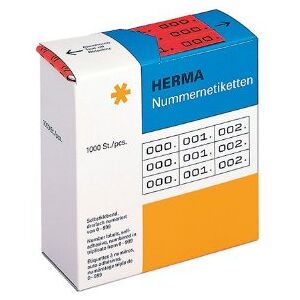 HERMA Number labels triplicate numbers self-adhesive red/black HERMA Number labels triplicate numbers self-adhesive red/black