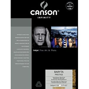 Canson infinity Baryta Prestige 43,2 x 55,9 cm 340 gsm Carta Inkjet bianca liscia (Confezione da 25 fogli) Canson infinity Baryta Prestige 43,2 x 55,9 cm 340 gsm Carta Inkjet bianca liscia (Confezione da 25 fogli)
