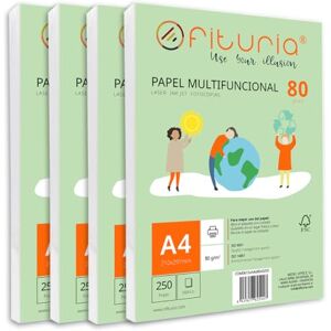 OFITURIA Risma di carta A4 de 80gr con 1000 fogli bianchi, carta per stampante multifunzionale ideale per uso scolastico e ambienti lavorativi. Perfetta per stampanti laser, iniezione o fotocopiat – OFITURIA Risma di carta A4 de 80gr con 1000 fogli bianchi, carta per stampante multifunzionale ideale per uso scolastico e ambienti lavorativi. Perfetta per stampanti laser, iniezione o fotocopiat –