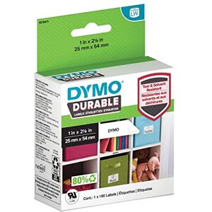 Dymo LabelWriter Etichette durevoli originali 25mm x 54mm Poliestere bianco 160 etichette autoadesive Alte prestazioni Per stampanti di etichette LabelWriter Dymo LabelWriter Etichette durevoli originali 25mm x 54mm Poliestere bianco 160 etichette autoadesive Alte prestazioni Per stampanti di etichette LabelWriter