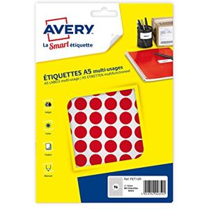 Avery Confezione da 960 etichette multiuso 15 mm, colore: Rosso Avery Confezione da 960 etichette multiuso 15 mm, colore: Rosso