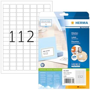 HERMA Etichette Universali, 25,4 x 16,9 mm, Adesive A4, 112 Etichette per Foglio, Bianco HERMA Etichette Universali, 25,4 x 16,9 mm, Adesive A4, 112 Etichette per Foglio, Bianco
