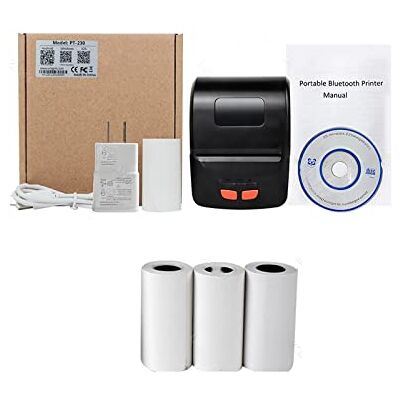 Generic Stampanti termiche Bluetooth mini portatile 58 mm stampante per ricevute biglietti carta da stampa rotolo wireless Impresora (colore: BK aggiungere 3 rotoli) Generic Stampanti termiche Bluetooth mini portatile 58 mm stampante per ricevute biglietti carta da stampa rotolo wireless Impresora (colore: BK aggiungere 3 rotoli)