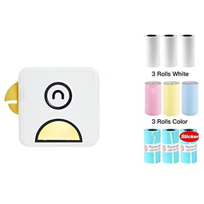 Generic Photo Printer Pocket Thermal Label Printer Portable Bluetooth Wireless Receipt Label Sticker Printer Paper (Color: Yellow Add 9 Rolls) Generic Photo Printer Pocket Thermal Label Printer Portable Bluetooth Wireless Receipt Label Sticker Printer Paper (Color: Yellow Add 9 Rolls)