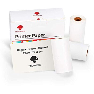Phomemo 3 Rotoli Carta Termica Adesiva 50mm x 3,5m, compatibile con M02, M02X, M02L, M02Pro, M02S, P2S, M03 e altri modelli , Etichette Autoadesive per Mini Stampante, per appunti e foto Phomemo 3 Rotoli Carta Termica Adesiva 50mm x 3,5m, compatibile con M02, M02X, M02L, M02Pro, M02S, P2S, M03 e altri modelli , Etichette Autoadesive per Mini Stampante, per appunti e foto