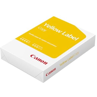 Canon Yellow Label Carta standard A4, 80 g/m², 500 fogli per fotocopiatrici PEFC (spessore 102µm 150 bianco) Canon Yellow Label Carta standard A4, 80 g/m², 500 fogli per fotocopiatrici PEFC (spessore 102µm 150 bianco)