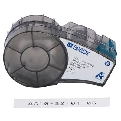 Brady Grip™ Etiquetas de material con gancho y bucle para impresoras M210 y M211 Etiquetas reutilizables de poliéster para cables y alambres Negro sobre blanco Brady Grip™ Etiquetas de material con gancho y bucle para impresoras M210 y M211 Etiquetas reutilizables de poliéster para cables y alambres Negro sobre blanco