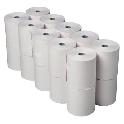 Olympia Rotolo di carta termica a 2 veli, bianco e rosa, 76 x 71 mm, confezione da 20 Olympia Rotolo di carta termica a 2 veli, bianco e rosa, 76 x 71 mm, confezione da 20