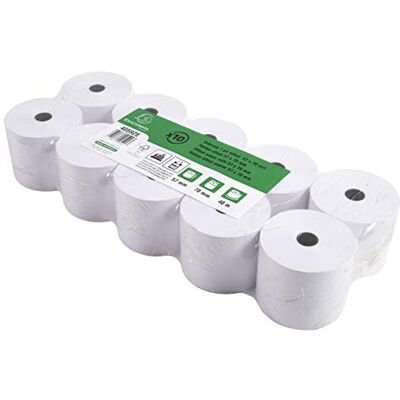 Exacompta Confezione da 10 rotoli per cassa, offset a 1 strato (senza legno), standard, larghezza: 57 mm, lunghezza 40 m, diametro nucleo 12 mm, 60 g/m², extra per stampa a getto Exacompta Confezione da 10 rotoli per cassa, offset a 1 strato (senza legno), standard, larghezza: 57 mm, lunghezza 40 m, diametro nucleo 12 mm, 60 g/m², extra per stampa a getto
