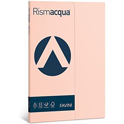 Favini Rismacqua colore SALMONE confezione da 100 fogli di carta da 90gr Formato A4 (21x29,7 cm) Made in Italy Favini Rismacqua colore SALMONE confezione da 100 fogli di carta da 90gr Formato A4 (21x29,7 cm) Made in Italy