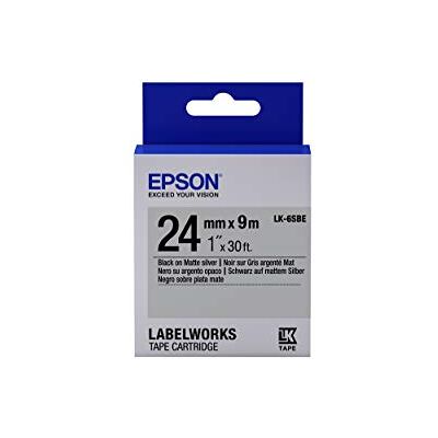 Epson Nastro fondo Opaco Argento per testo Nero 24/09 LK-6SBE Epson Nastro fondo Opaco Argento per testo Nero 24/09 LK-6SBE