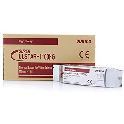 GIMA DURICO Carta Videostampante Compatibile SONY UPP-110HG, MITSUBISHI K91HG e KP91HG, Alta Lucentezza, 110 mm x 18 m, 5 Rotoli GIMA DURICO Carta Videostampante Compatibile SONY UPP-110HG, MITSUBISHI K91HG e KP91HG, Alta Lucentezza, 110 mm x 18 m, 5 Rotoli