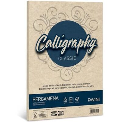 Favini Calligraphy carta pergamena A4 21x29,7cm conf da 50 fogli da 90 gr/mq colore sabbia Favini Calligraphy carta pergamena A4 21x29,7cm conf da 50 fogli da 90 gr/mq colore sabbia