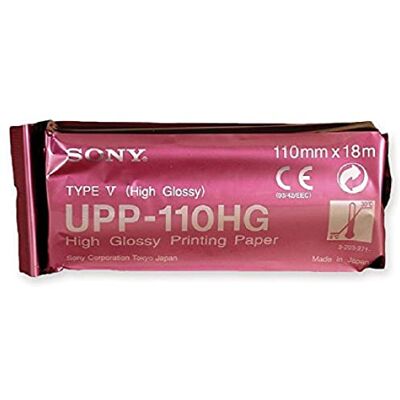GIMA Carta ecografica Sony UPP-110-HG, Supporto di Stampa Monocromatica in B/N ad Alta Lucidità (tipo V), per Ultrasuoni, Formato A6, Misura 110 mm x 18 m, 10 Rotoli GIMA Carta ecografica Sony UPP-110-HG, Supporto di Stampa Monocromatica in B/N ad Alta Lucidità (tipo V), per Ultrasuoni, Formato A6, Misura 110 mm x 18 m, 10 Rotoli