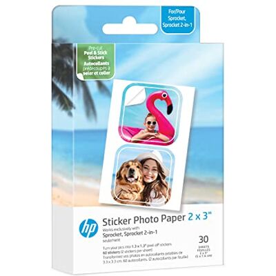 HP Sprocket 2x3” (5,1x7,5 cm) Premium Zink Carta fotografica adesiva pretagliata, 30 fogli, compatibile con le stampanti fotografiche Sprocket. HP Sprocket 2x3” (5,1x7,5 cm) Premium Zink Carta fotografica adesiva pretagliata, 30 fogli, compatibile con le stampanti fotografiche Sprocket.