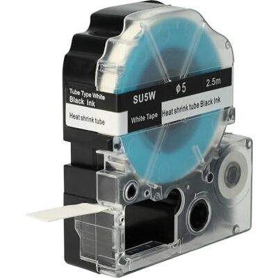 vhbw Cassetta nastro compatibile con Epson LabelWorks LW-600, LW-400 etichettatrice nero su bianco, cassetta di tubi termoretrattili, 5 mm vhbw Cassetta nastro compatibile con Epson LabelWorks LW-600, LW-400 etichettatrice nero su bianco, cassetta di tubi termoretrattili, 5 mm