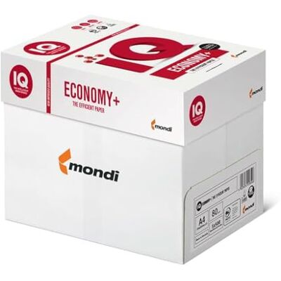 Mondi Carta per Fotocopie IQ Economy Plus Bianco A4, 80 g/mq, Risma 500 fogli CONFEZIONE 5 PZ Mondi Carta per Fotocopie IQ Economy Plus Bianco A4, 80 g/mq, Risma 500 fogli CONFEZIONE 5 PZ