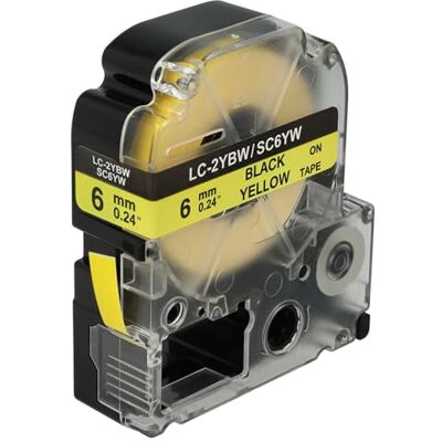 vhbw Cassetta nastro compatibile con Epson OK300, OK200, LW-400, LW-300, LW-900P, LW-500, LM-700 etichettatrice 8m x 6 mm nero su giallo vhbw Cassetta nastro compatibile con Epson OK300, OK200, LW-400, LW-300, LW-900P, LW-500, LM-700 etichettatrice 8m x 6 mm nero su giallo