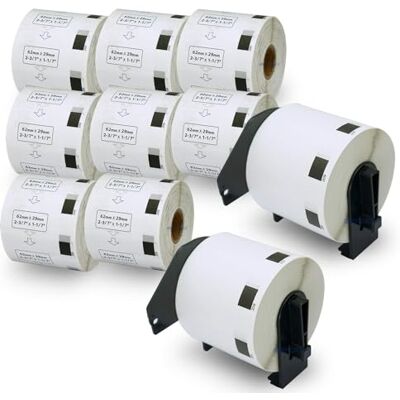 BETCKEY 10 Rotoli DK-11209 Etichette per Indirizzi Compatibile con Brother, 62mm x 29mm, 8000 Etichette per Stampanti di Etichette Brother QL (2 Portaetichette Riutilizzabili) BETCKEY 10 Rotoli DK-11209 Etichette per Indirizzi Compatibile con Brother, 62mm x 29mm, 8000 Etichette per Stampanti di Etichette Brother QL (2 Portaetichette Riutilizzabili)