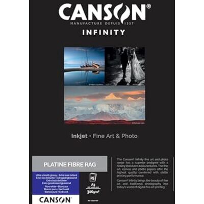 Canson Infinity Platinum fiber rag scatola 25 fogli A3 310 grammi Canson Infinity Platinum fiber rag scatola 25 fogli A3 310 grammi