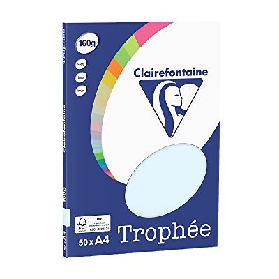 Clairefontaine 4151C Trophée Mini ReSMA de carta, 50 fogli, A4, 160 g, Blu Clairefontaine 4151C Trophée Mini ReSMA de carta, 50 fogli, A4, 160 g, Blu