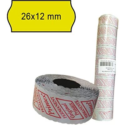 Printex PACK 10 ROTOLI 1000 ETICH. 26x12mm ONDA GIALLO PERM. Printex PACK 10 ROTOLI 1000 ETICH. 26x12mm ONDA GIALLO PERM.