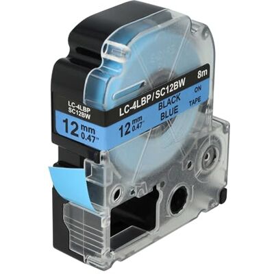 vhbw Cassetta nastro compatibile con Epson LabelWorks LW-1000P, LW-600P, LW-500, LW-400, LW-300 etichettatrice 8m x 12 mm nero su blu vhbw Cassetta nastro compatibile con Epson LabelWorks LW-1000P, LW-600P, LW-500, LW-400, LW-300 etichettatrice 8m x 12 mm nero su blu