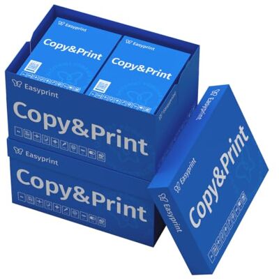easyprint Carta per stampante e fotocopiatrice, 10.000 fogli, 20 x 500 mm, formato A4, colore bianco brillante, certificata CEE 160 PEFC easyprint Carta per stampante e fotocopiatrice, 10.000 fogli, 20 x 500 mm, formato A4, colore bianco brillante, certificata CEE 160 PEFC