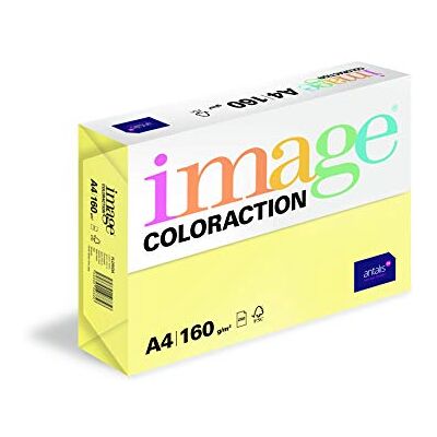 IMAGE Coloraction Carta color giallo limone Florida 160 g/m² A4, confezione da 5 x 250 fogli IMAGE Coloraction Carta color giallo limone Florida 160 g/m² A4, confezione da 5 x 250 fogli