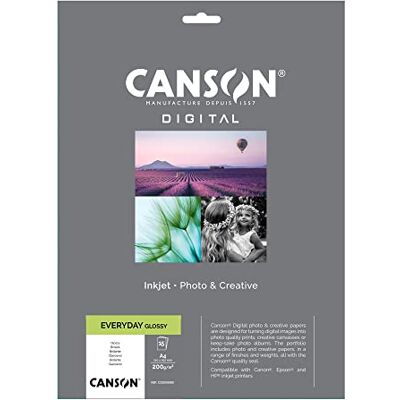 Canson 94656 Carta Inkjet Everyday, A4, 15Fg, 200 Gr, lucida Canson 94656 Carta Inkjet Everyday, A4, 15Fg, 200 Gr, lucida