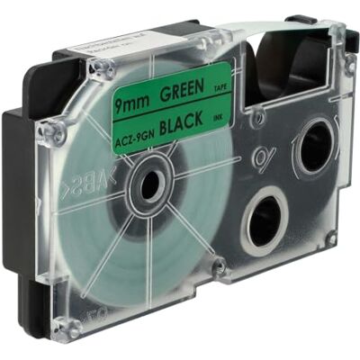 vhbw Cassetta nastro compatibile con Casio KL-300, KL-70E, KL-200E, KL-60, KL-7400, KL-7000, KL-7200 etichettatrice 8m x 9 mm nero su verde vhbw Cassetta nastro compatibile con Casio KL-300, KL-70E, KL-200E, KL-60, KL-7400, KL-7000, KL-7200 etichettatrice 8m x 9 mm nero su verde