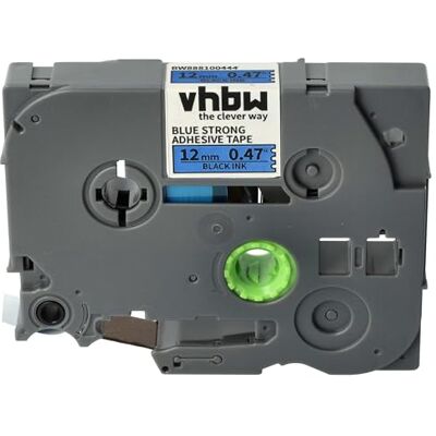 vhbw Cassetta nastro compatibile con Brother PT 200, 1950VP, 1960, 2030 etichettatrice 8m x 12 mm nero su blu, extra forte, laminato vhbw Cassetta nastro compatibile con Brother PT 200, 1950VP, 1960, 2030 etichettatrice 8m x 12 mm nero su blu, extra forte, laminato