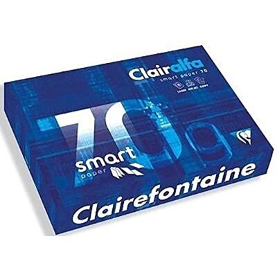 Clairefontaine Ries Carta per stampante/fotocopiatrice Smart Print, formato DIN A4, 70 g, 500 fogli, colore: Bianco Clairefontaine Ries Carta per stampante/fotocopiatrice Smart Print, formato DIN A4, 70 g, 500 fogli, colore: Bianco