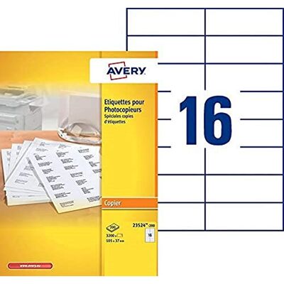 Avery Laser Labels, White 105 x 37,3 Avery Laser Labels, White 105 x 37,3