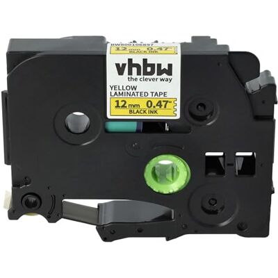 vhbw Cassetta nastro compatibile con Brother PT 350P, 300SP, 350, 310B, 310, 320, serie 300, 330 etichettatrice 8m x 12 mm nero su giallo vhbw Cassetta nastro compatibile con Brother PT 350P, 300SP, 350, 310B, 310, 320, serie 300, 330 etichettatrice 8m x 12 mm nero su giallo