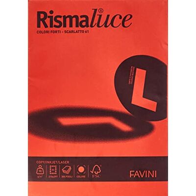 Favini Carta Colorata Rismaluce, Rosso (scarlatto 61), 1 pezzo Favini Carta Colorata Rismaluce, Rosso (scarlatto 61), 1 pezzo