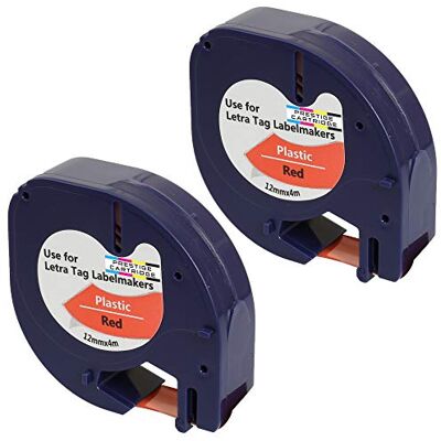 PRESTIGE CARTRIDGE 2 Nastri per Etichette Plastica compatibili per Dymo LetraTag 91203 S0721680 S0721630 Nero su Rosso 12mm x 4m per Dymo LetraTag LT110T, LT100H, LT100T, QX50, XR PRESTIGE CARTRIDGE 2 Nastri per Etichette Plastica compatibili per Dymo LetraTag 91203 S0721680 S0721630 Nero su Rosso 12mm x 4m per Dymo LetraTag LT110T, LT100H, LT100T, QX50, XR
