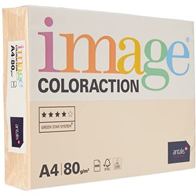 Antalis Kopa Risma di carta Coloraction Savana in formato A4, 500 fogli, 80 g/mq, colore giallo tenue Antalis Kopa Risma di carta Coloraction Savana in formato A4, 500 fogli, 80 g/mq, colore giallo tenue