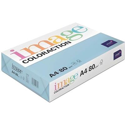 IMAGE Antalis Coloraction-Risma di carta in formato A4, confezione da 500 pezzi Azzurro ghiaccio IMAGE Antalis Coloraction-Risma di carta in formato A4, confezione da 500 pezzi Azzurro ghiaccio