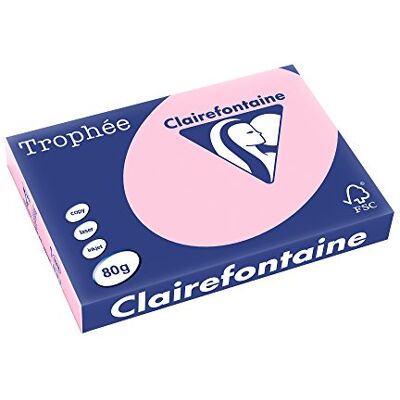Clairefontaine Trophée Fogli A3, Confezione da 500 Pezzi, Rosa Clairefontaine Trophée Fogli A3, Confezione da 500 Pezzi, Rosa